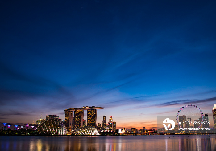 シンガポール・マリーナベイエリア　夕景