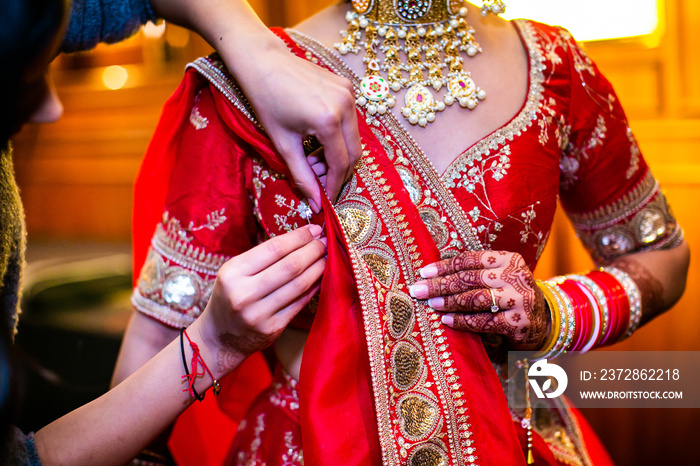 Indian hindu brides wedding outfit