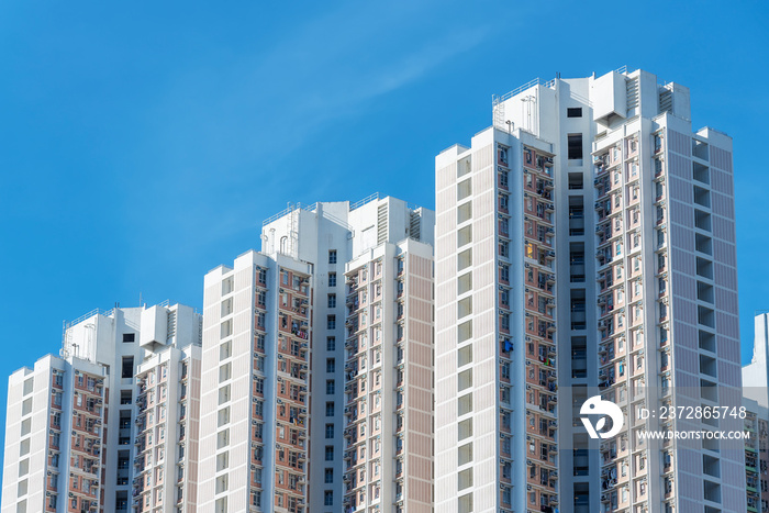 High rise residential building of public estate in Hong Kong city