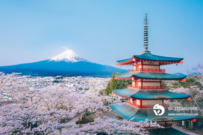 日本川口湖，富士山，川口湖。富士山。