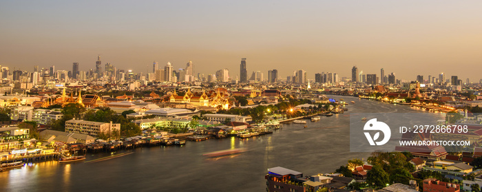 Grand palace at twilight in Bangkok, Thailand