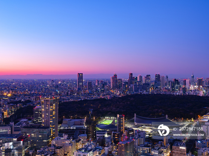 夕方の東京副都心