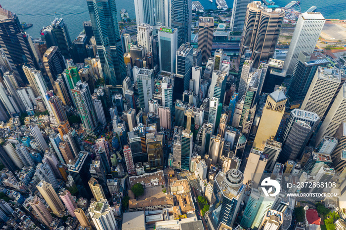 Aerial view of Hong Kong city