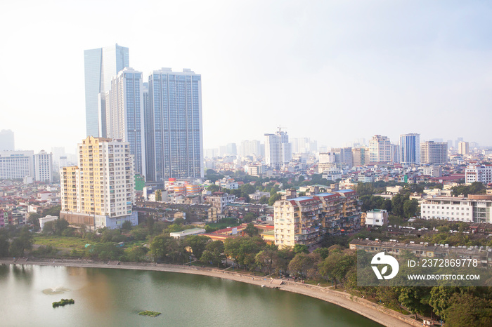 ハノイのビル群と市街地の風景