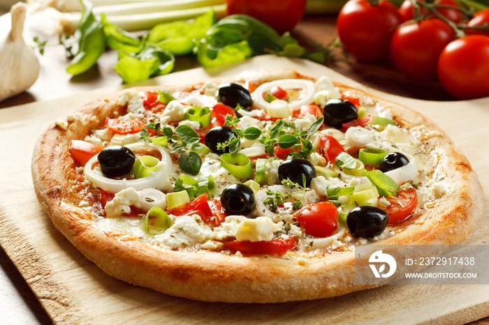 希腊风味披萨/新鲜自制素食披萨