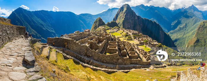 神秘城市全景-马丘比丘，秘鲁，南美洲