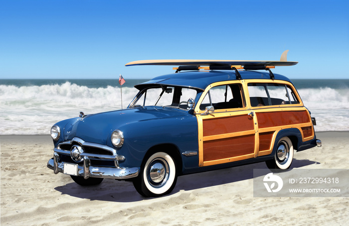 woodie on the beach