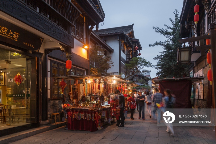 中国成都文殊院附近街景