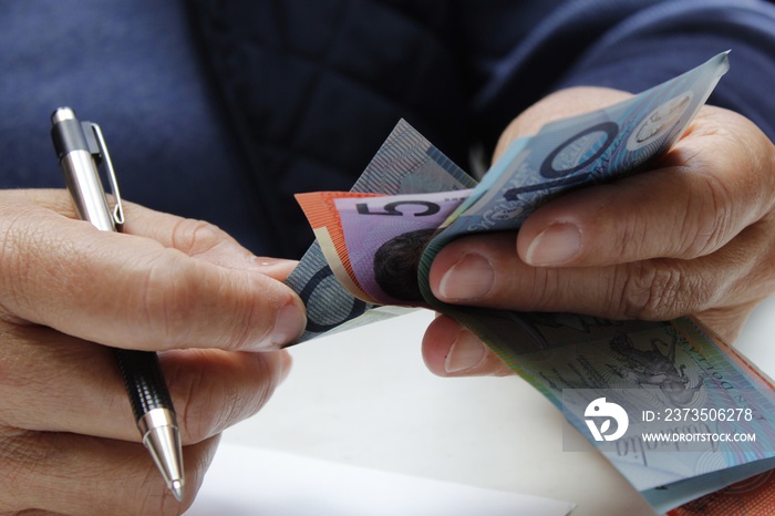 photography for economics and finance themes with australian money