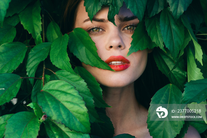 portrait of young woman in garden