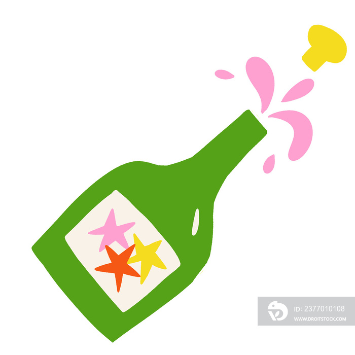 Bubbly champagne birthday celebrations illustration