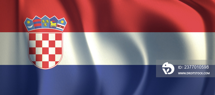 3D rendering of the wave Croatia flag.