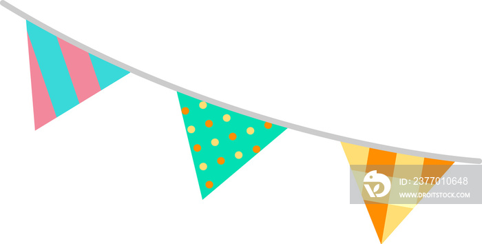 party flag flat design icon for celebration and decoration