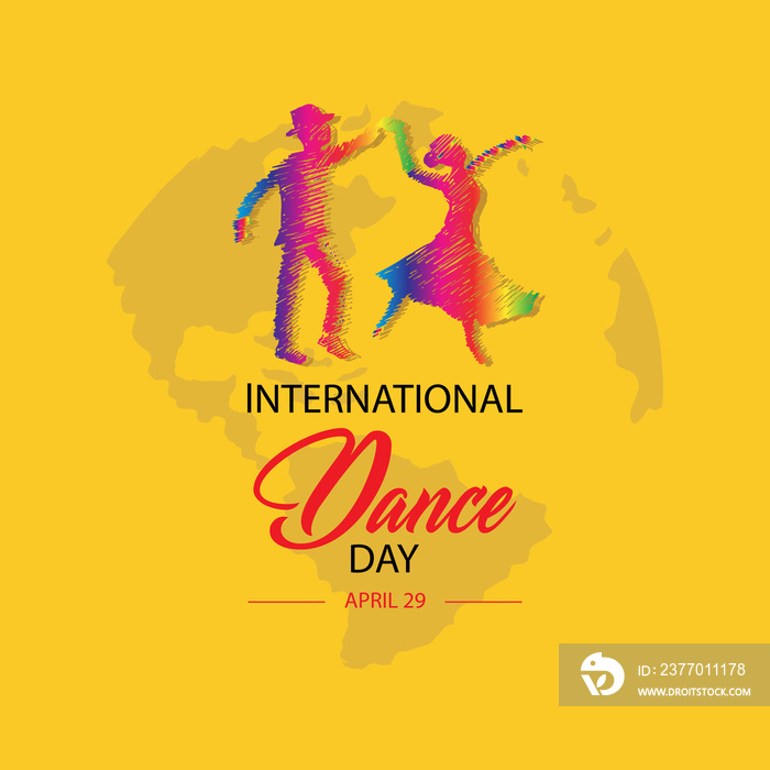 International Dance Day. April 29.  Design template for banner, flyer, invitation, brochure, poster or greeting card