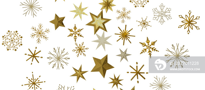 Holiday golden decoration, glitter  isolated