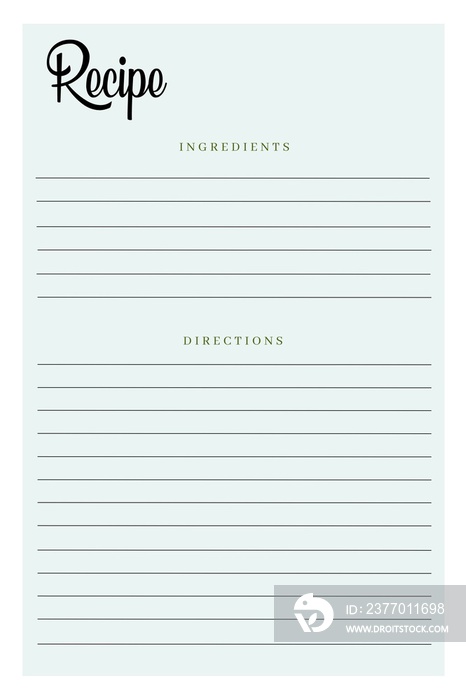 Recipe card template, cocktail recipe card, holiday recipe card, recipe card blank, photo greeting card template