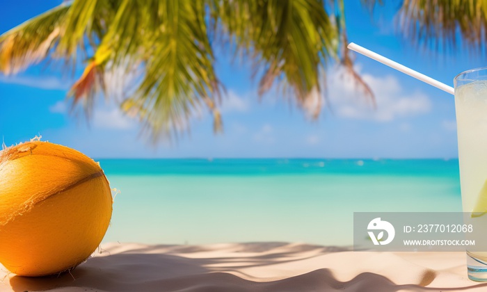 beach with coconut palm trees