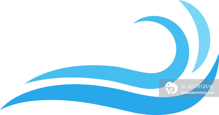 Blue water wave icon