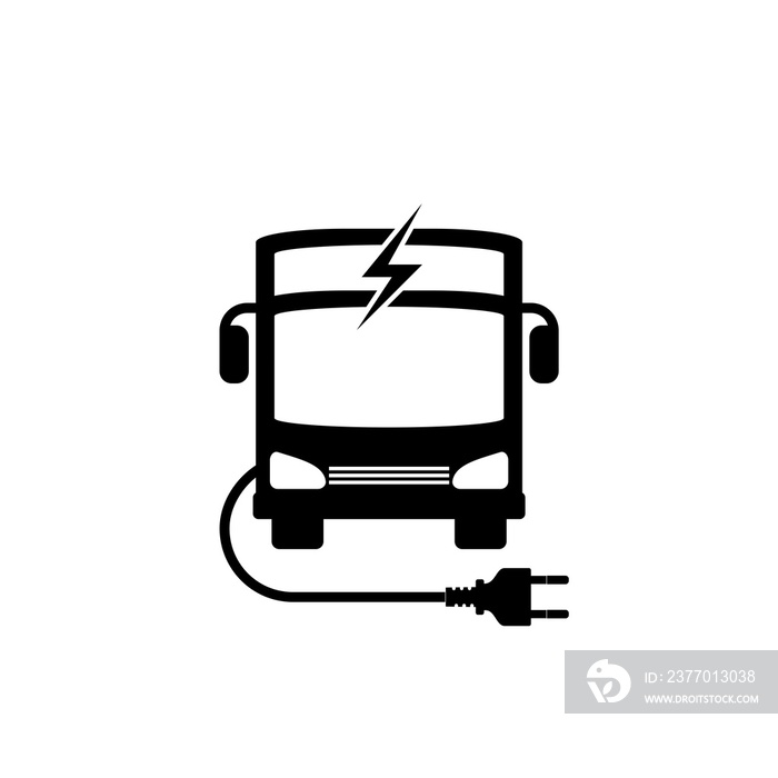 Electric bus icon isolated on white background