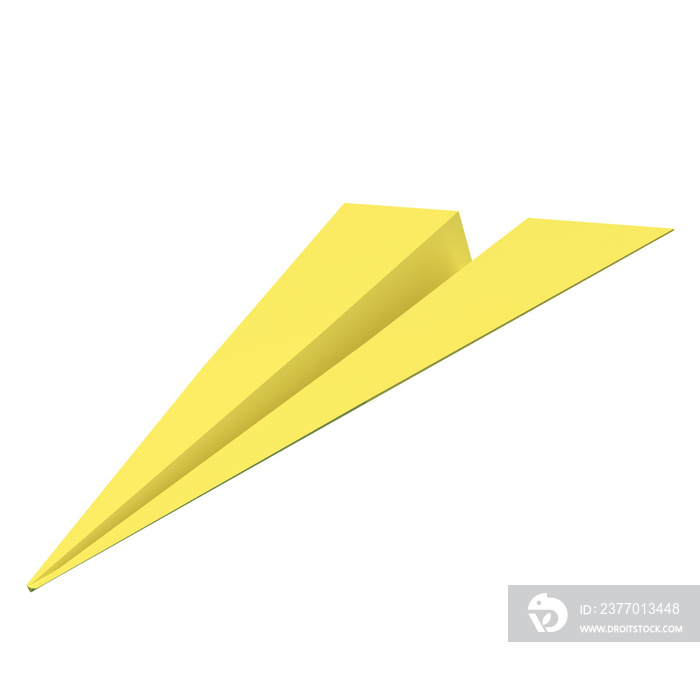The yellow paper plane for business concept 3d rendering
