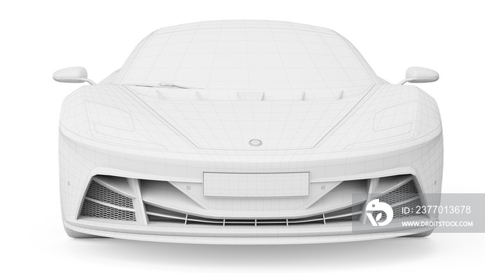 3d rendered wireframe illustration of a sports car