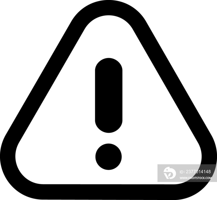 Warning, caution triangle icon. Danger