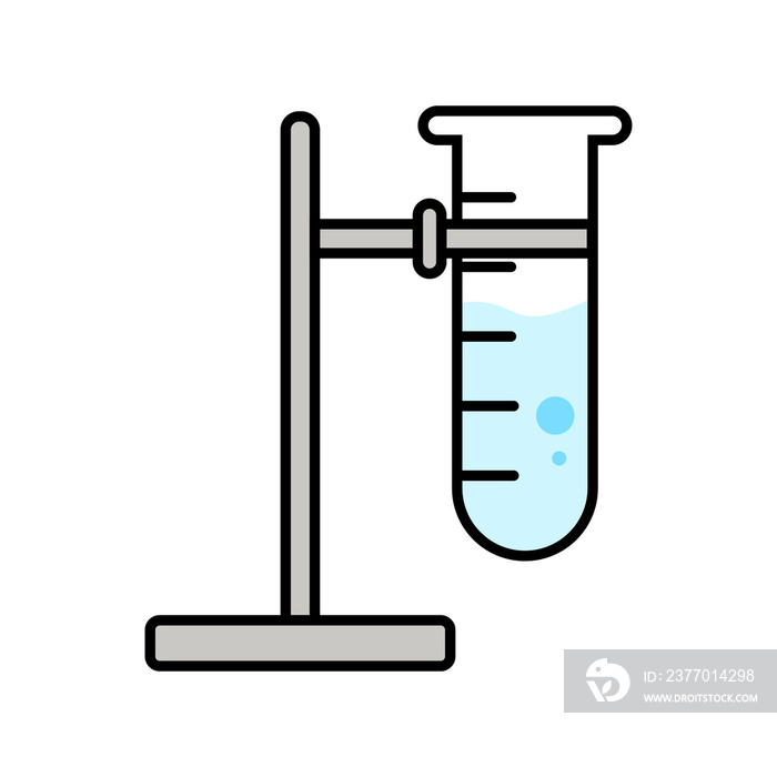 test tube in simple icon design. Laboratory stuff illustration in line art design.