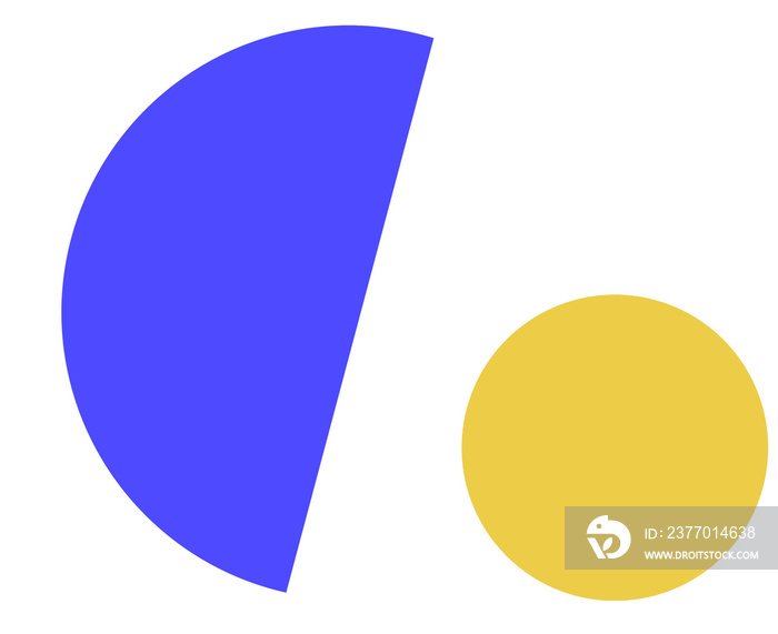 solid circle half and quarter shape with primary color shape element abstract kid modern