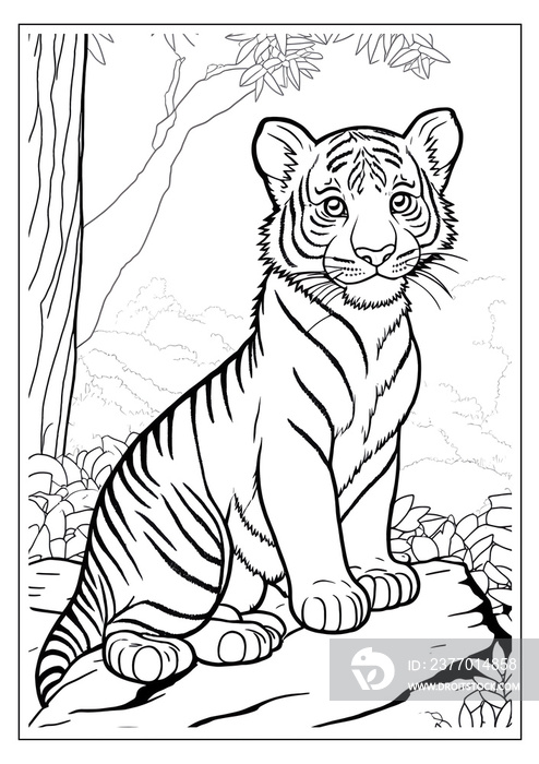 Coloring book page for children with Cute Wild animal cartoon vector illustration theme