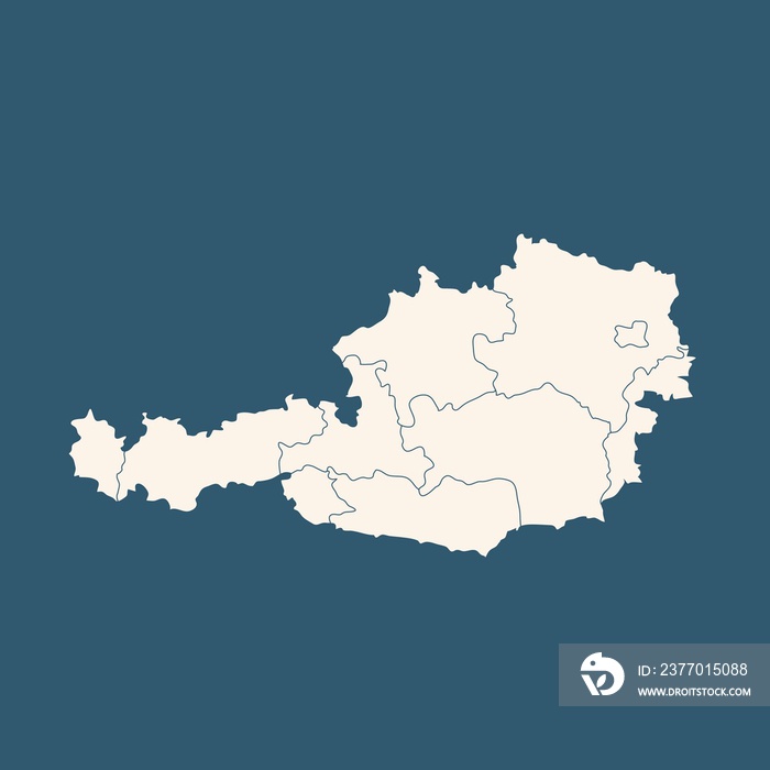 Simple map of Austria drawing. Mercator projection