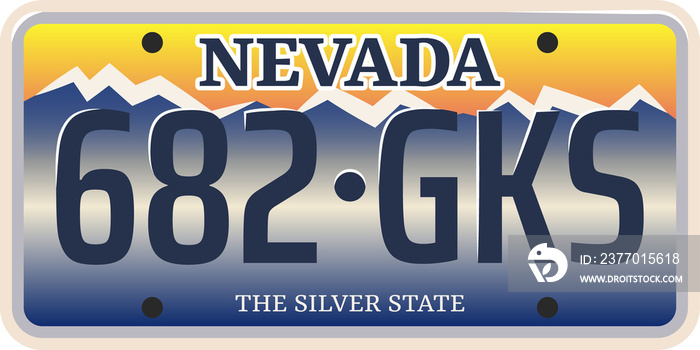 Vehicle registration number plate of American states and city. Vector set of car license number plate