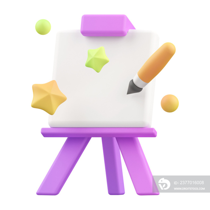 Painting Board 3d render icon illustration