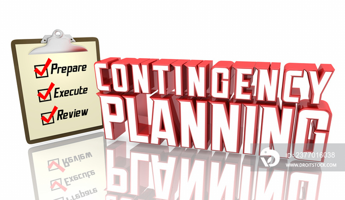 Contingency Planning Change Course Checklist Plan B New Altnerative 3d Illustration