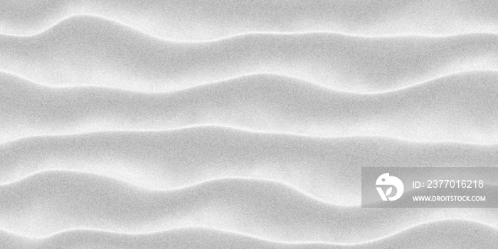 Seamless white sandy beach or desert sand dunes transparent  overlay. Relaxation or vacation concept pattern, background or backdrop. Grayscale displacement, bump or height map 3D rendering.