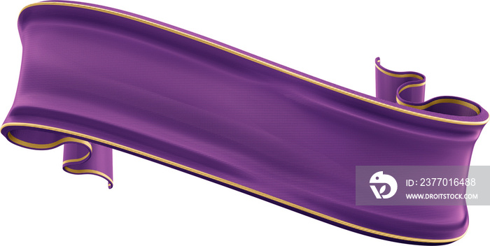 3D rendering purple ribbon for compositing