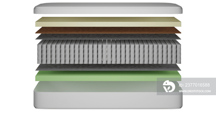 3d illustration of a mattress isolated render