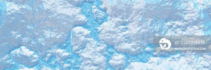 3D top view topographic terrain