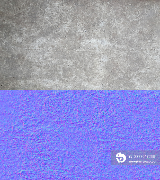 Normal Map for 3D programs Cement wall background