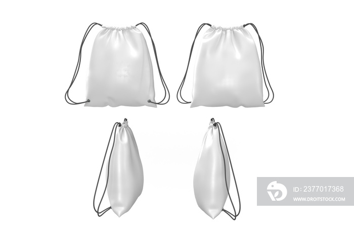 white sport bag, isolated background, 3D element