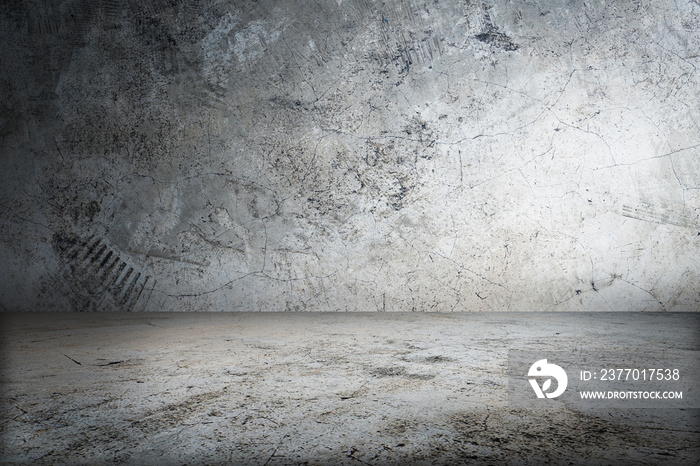 3D rendering of Concrete Wall Room with Floor Empty Garage Interior Background