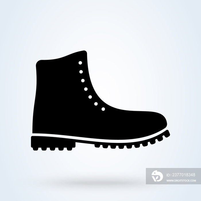 Hiking boots. Simple modern icon design illustration.