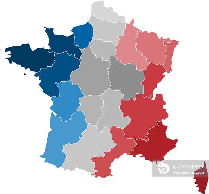 France political map divide by state