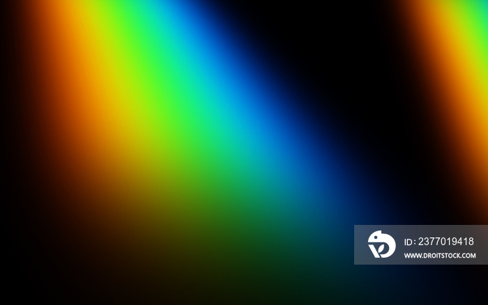 Rainbow color gradient on black background for texture overlay. Abstract creative texture for banner, wallpaper, backdrop, etc. Fun and cheerful vibes for photo effect lighting overlay