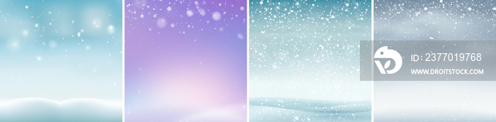 Winter Christmas background with lots of snow and beauty