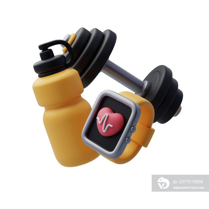 Sport and fitness icons gym time concept