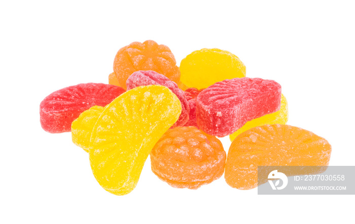 fruit lollipops isolated