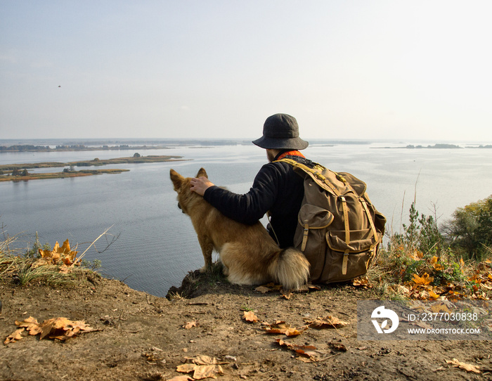 Man with his dog