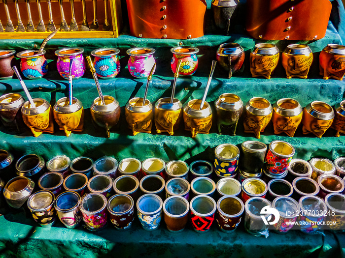 Mate Cups on Sale at Fair Street, Montevideo, Uruguay