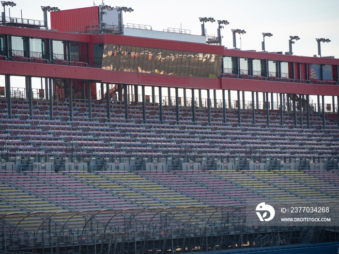 Empty Race Track Stadium Bleachers