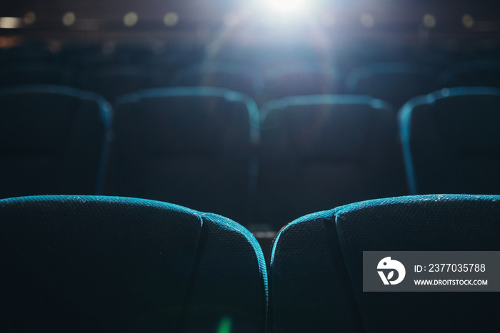 Empty rows of seats in cinema or theater